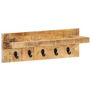 Nástěnný věšák 60 x 15 x 20 cm masivní hrubé mangovníkové dřevo - obrázek 8