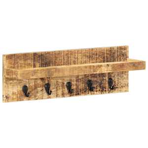 Nástěnný věšák 60 x 15 x 20 cm masivní hrubé mangovníkové dřevo - obrázek 10
