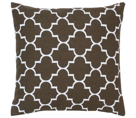 vidaXL Pagalvėlės, 2vnt., rudos spalvos, 40x40cm, medvilnė, su raštais