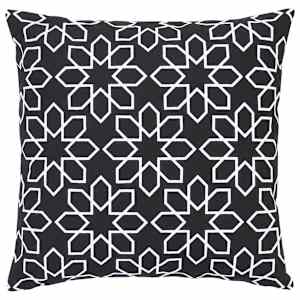 vidaXL Pagalvėlės, 2vnt., juodos ir baltos, 40x40cm, medvilnė
