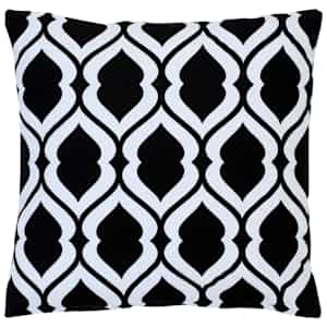 vidaXL Pagalvėlės, 2vnt., juodos ir baltos, 40x40cm, medvilnė