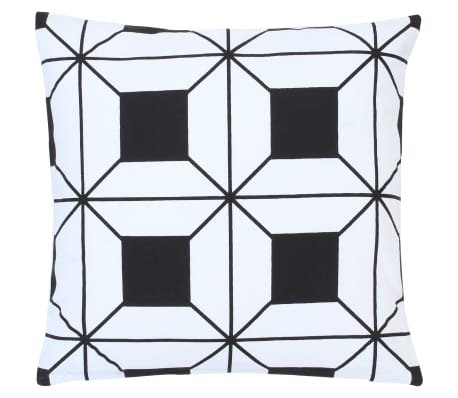 vidaXL Cojines con estampado 2 unidades algodón negro y blanco 40x40cm