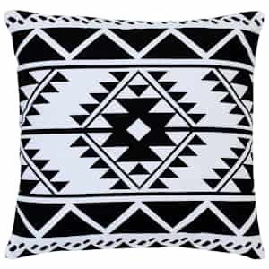 vidaXL Pagalvėlės, 2vnt., juodos ir baltos, 40x40cm, medvilnė
