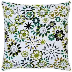 vidaXL Pagalvėlės, 2vnt., žalios, 40x40cm, medvilnė, su raštais