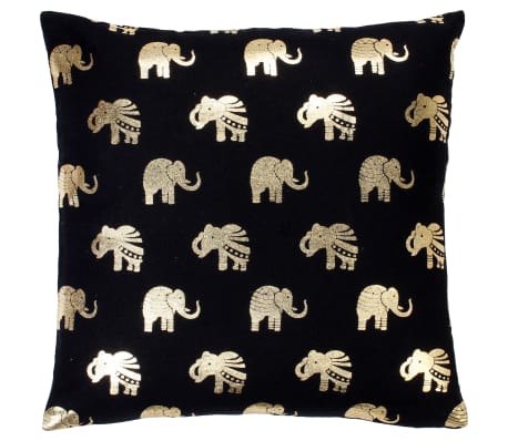 vidaXL Pagalvėlės, 2vnt., juodos ir auksinės, 40x40cm, medvilnė