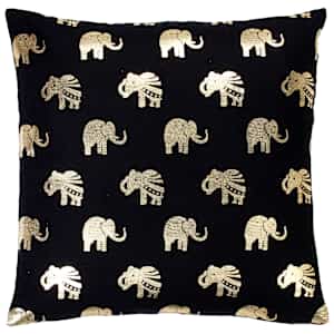 vidaXL Pagalvėlės, 2vnt., juodos ir auksinės, 40x40cm, medvilnė