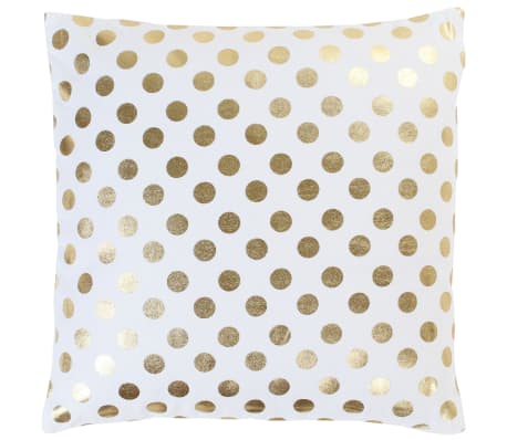 vidaXL Pagalvėlės, 2vnt., baltos ir auksinės, 40x40cm, medvilnė
