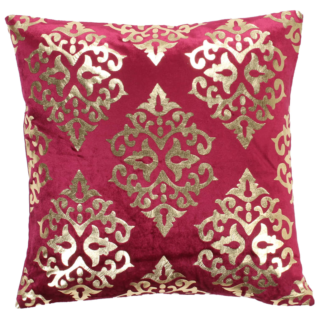 

vidaXL Kussens 2 st foliebedrukt 40x40 cm fluweel kastanjebruin goud