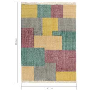Ručně tkaný koberec Kilim bavlna 120 x 180 cm potisk barevný - obrázek 6