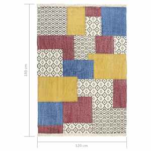 Ručně tkaný koberec Kilim bavlna 120 x 180 cm potisk barevný - obrázek 6