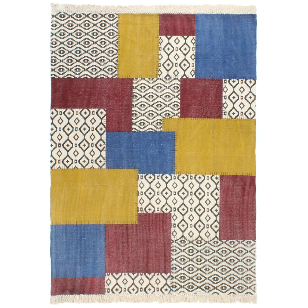 Covor Kilim țesut manual, multicolor, 160 x 230 cm, bumbac