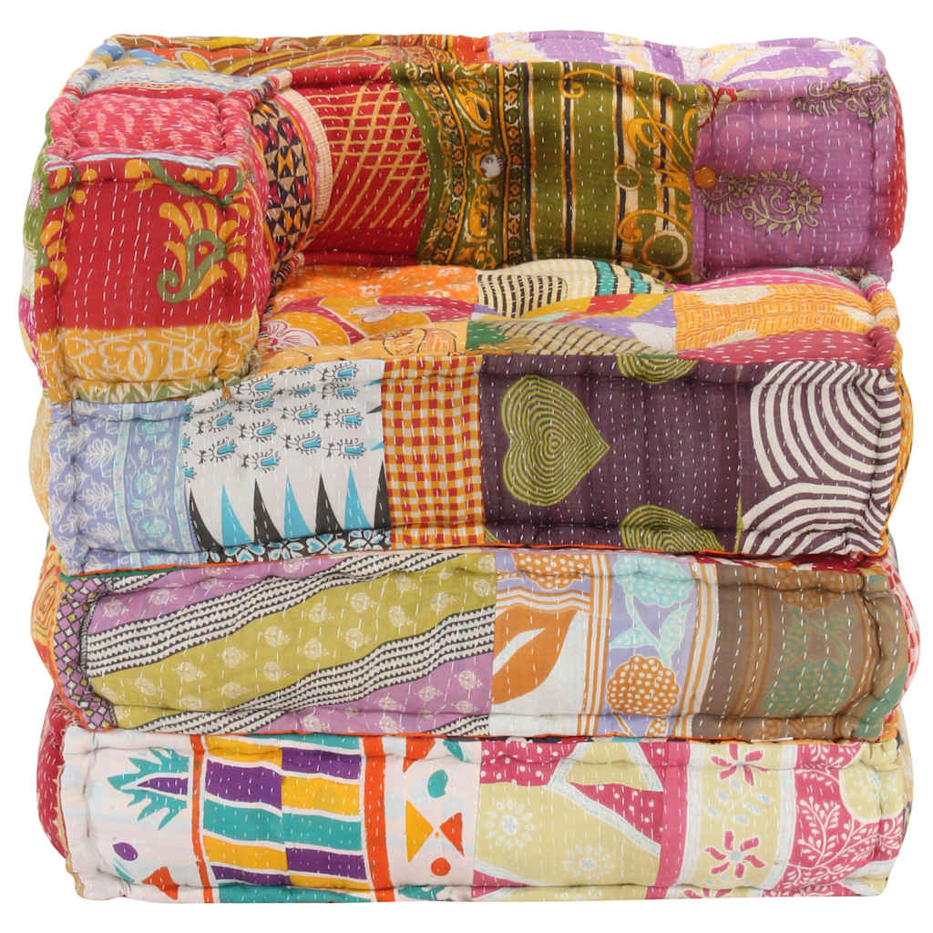 vidaXL Modulárna taburetka, patchwork, látka