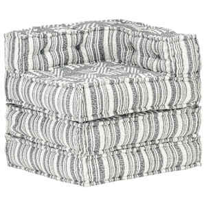 Modulární pouf šedý pruhovaný textil - obrázek 4