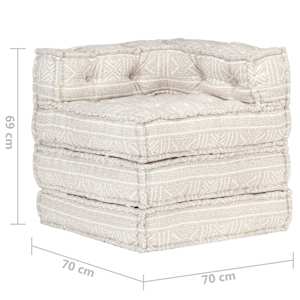 Modulární pouf béžový textil - obrázek 9