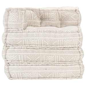 vidaXL Pufe modular tecido bege