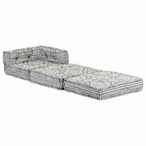 Modulární pouf světle šedý textil - obrázek 3