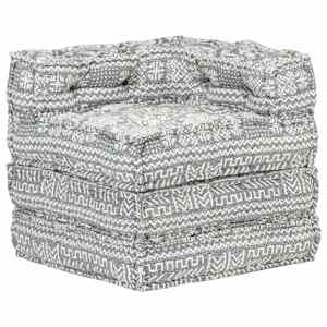 Modulární pouf světle šedý textil - obrázek 4
