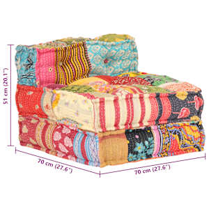 Modulární pouf patchwork textil - obrázek 10