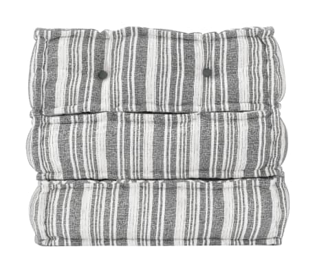 vidaXL Puf modular de tela de rayas grises