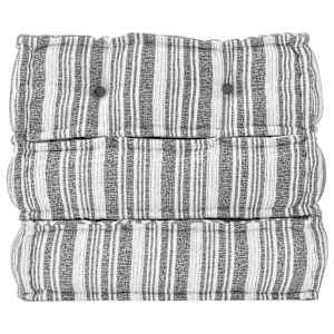 vidaXL Puf modular de tela de rayas grises