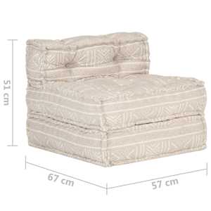 Modulární pouf béžový textil - obrázek 5