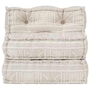 vidaXL Modulinis pufas, smėlio spalvos, audinys