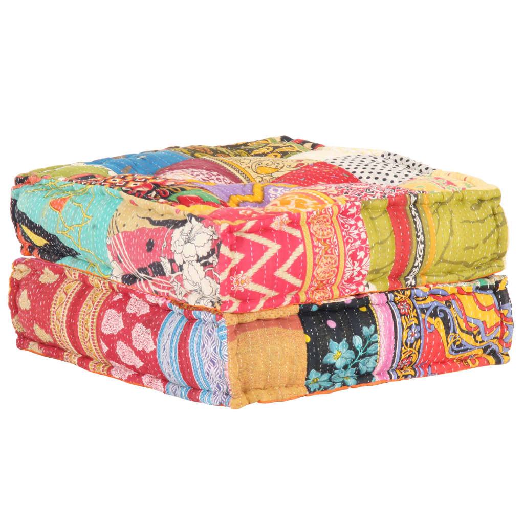 vidaXL Pouf 60x70x36 cm Patchwork Stoff