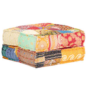 Pouf 60 x 70 x 36 cm patchwork textil - obrázek 3