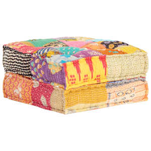 Pouf 60 x 70 x 36 cm patchwork textil - obrázek 4