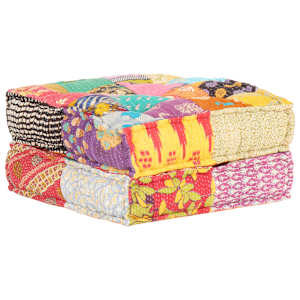 Pouf 60 x 70 x 36 cm patchwork textil - obrázek 6