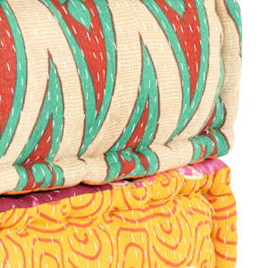 Pouf 60 x 70 x 36 cm patchwork textil - obrázek 7