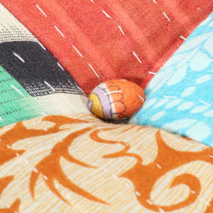 Pouf 60 x 70 x 36 cm patchwork textil - obrázek 8