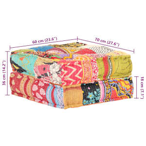 Pouf 60 x 70 x 36 cm patchwork textil - obrázek 9
