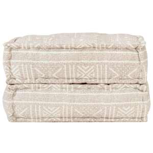 vidaXL Pufas, smėlio spalvos, 60x70x36cm, audinys