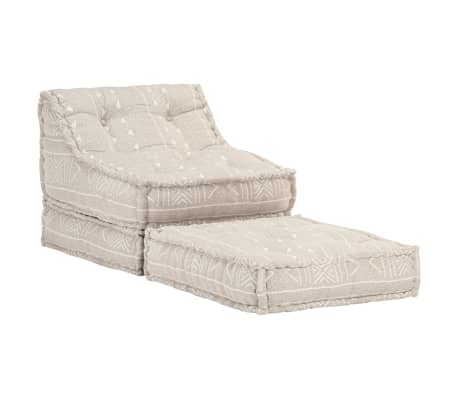 vidaXL Fotoliu puf modular, bej, material textil