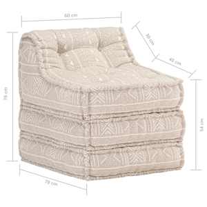 Modulární pouf béžový textil - obrázek 11
