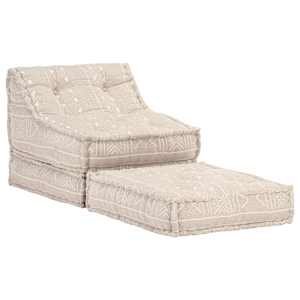 vidaXL Fotoliu puf modular, bej, material textil