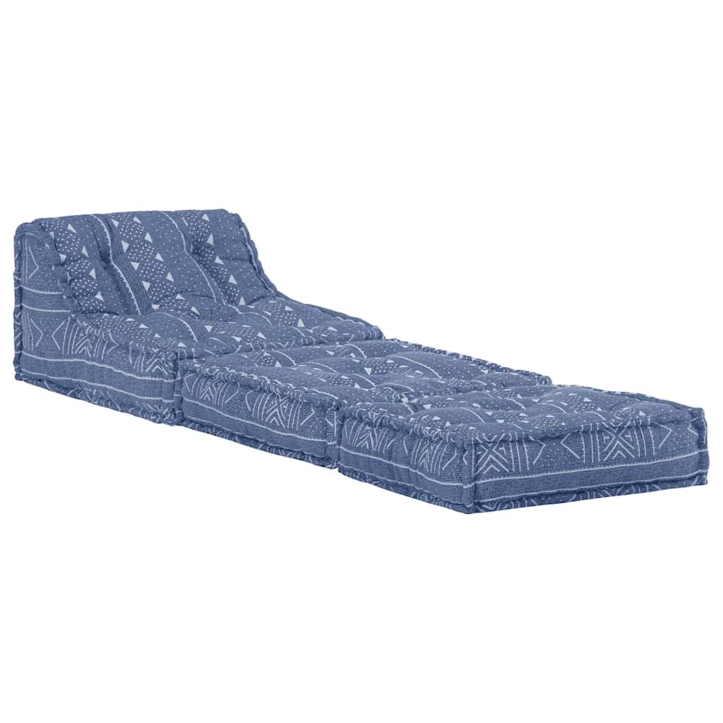 vidaXL Poef modulair stof indigo afbeelding
