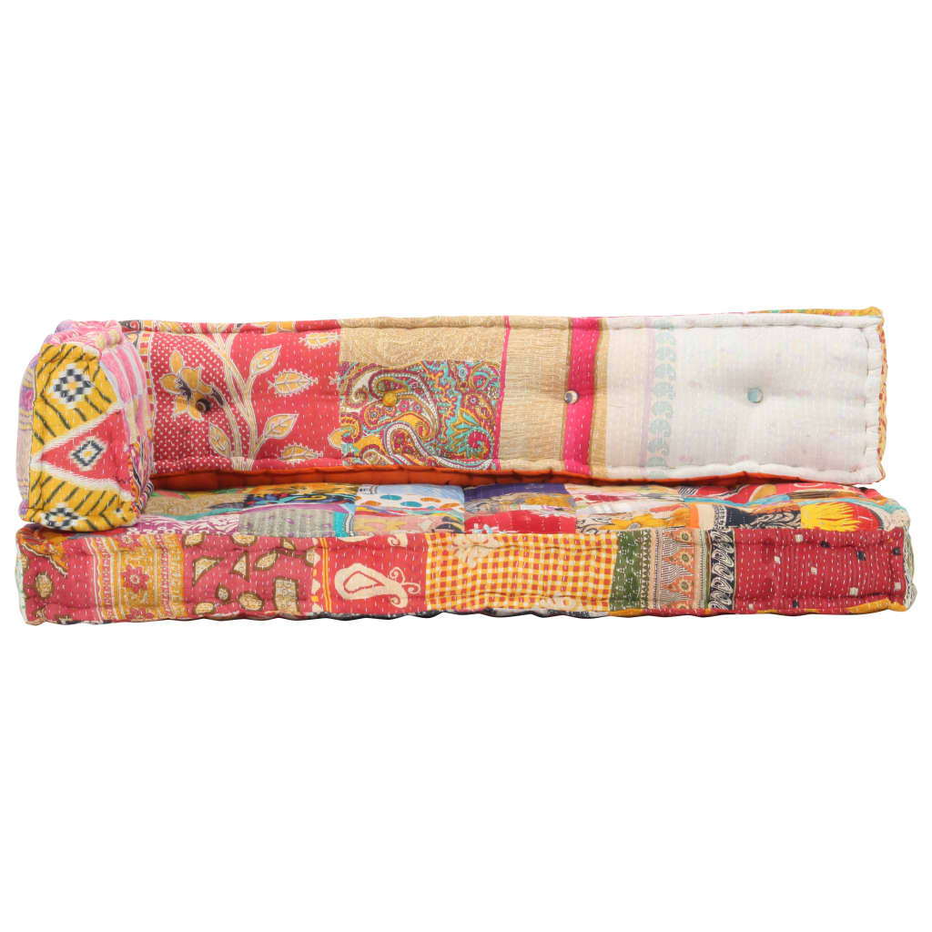 vidaXL Bankkussen pallet stof patchwork meerkleurig afbeelding