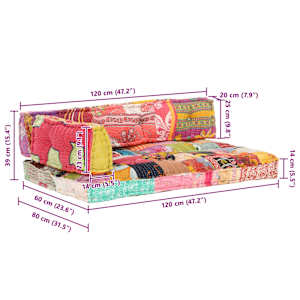 Poduška na pohovku z palet vícebarevná textil patchwork - obrázek 8