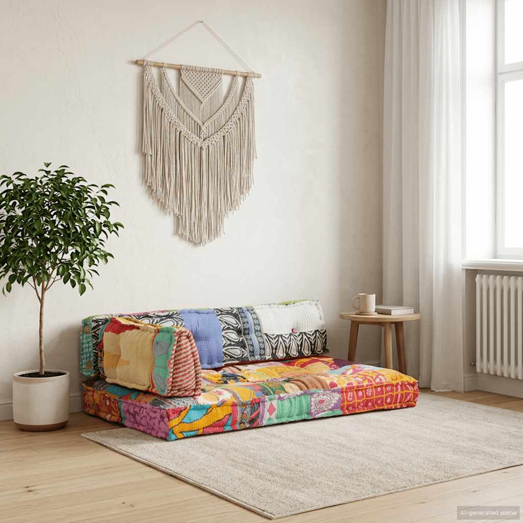 vidaXL Pernă pentru canapea din paleți, multicolor, textil, petice