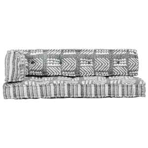 Poduška na pohovku z palet šedá textil patchwork - obrázek 2