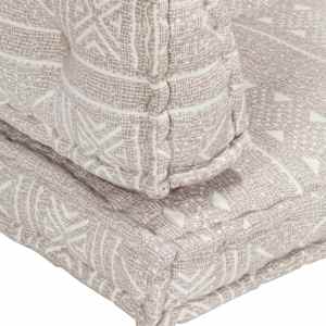 Poduška na pohovku z palet světle hnědá textil patchwork - obrázek 4