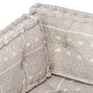 Poduška na pohovku z palet světle hnědá textil patchwork - obrázek 5