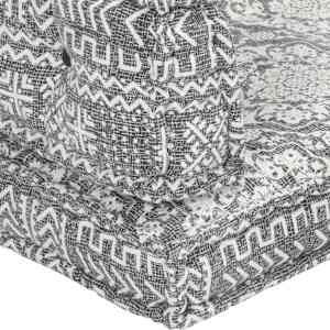 Poduška na pohovku z palet světle šedá textil patchwork - obrázek 4