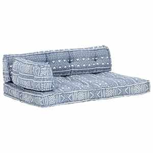 Poduška na pohovku z palet indigová textil patchwork