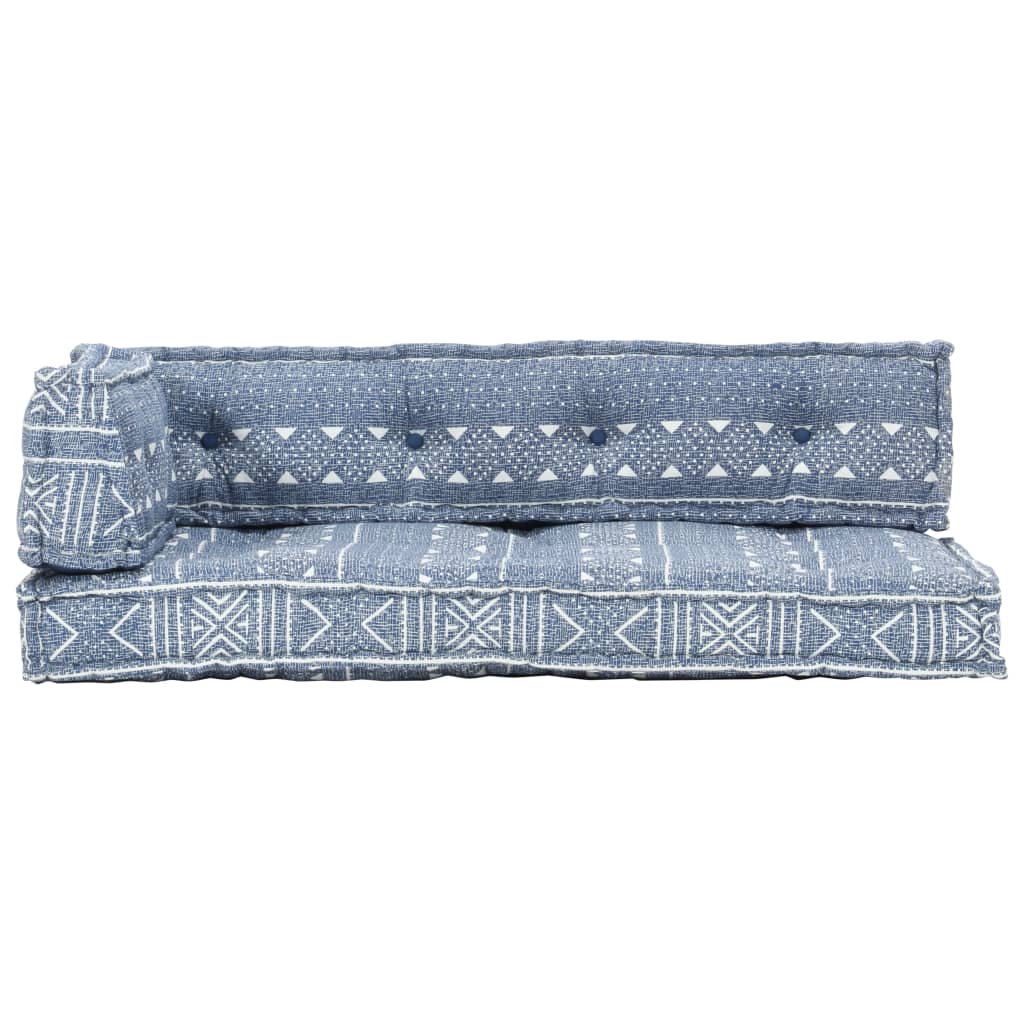 vidaXL Bankkussen pallet stof patchwork indigo