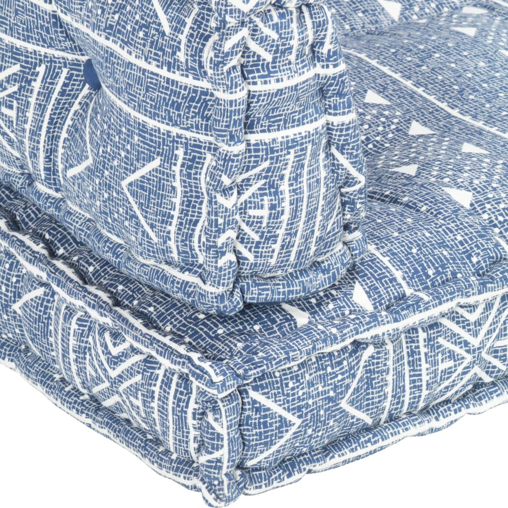 Thumbnail - vidaXL Palettensofa-Auflage Indigo Stoff Patchwork
