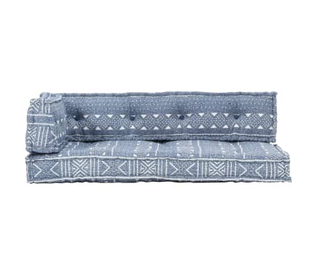 vidaXL Pernă de canapea din paleți, indigo, textil, petice