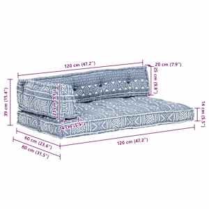 Poduška na pohovku z palet indigová textil patchwork - obrázek 6